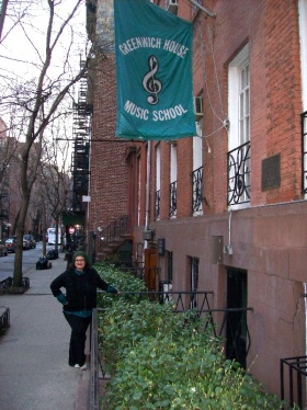 Carol Worthey (outside Greenwich House)