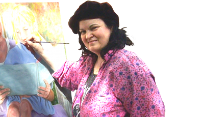 Carol Worthey, Painter at work